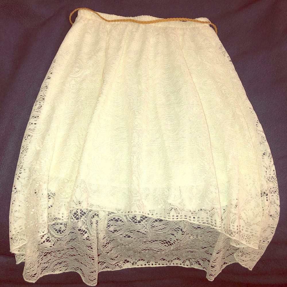 Maurice’s skirt shorter in the front